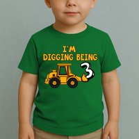 3rd Birthday I'm Digging Being Three Toddler T-Shirt