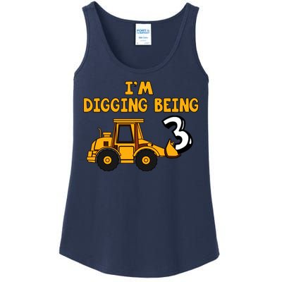 3rd Birthday I'm Digging Being Three Ladies Essential Tank