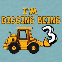 3rd Birthday I'm Digging Being Three Sueded Cloud Jersey T-Shirt