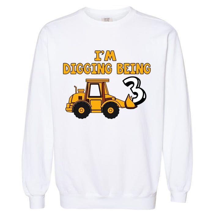 3rd Birthday I'm Digging Being Three Garment-Dyed Sweatshirt