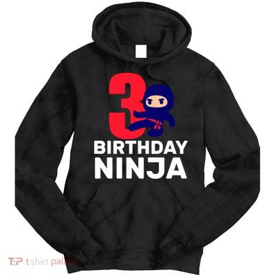 3rd Birthday Ninja  Tie Dye Hoodie