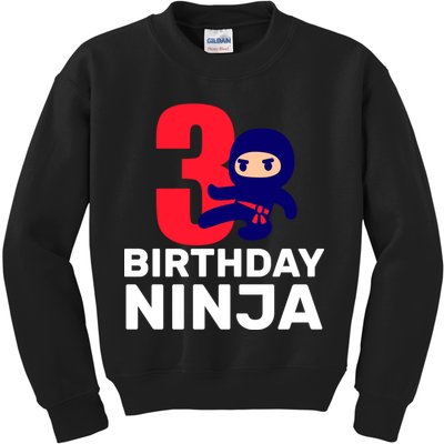3rd Birthday Ninja  Kids Sweatshirt