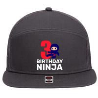 3rd Birthday Ninja  7 Panel Mesh Trucker Snapback Hat