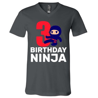 3rd Birthday Ninja  V-Neck T-Shirt