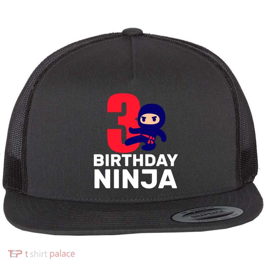 3rd Birthday Ninja  Flatbill Hat