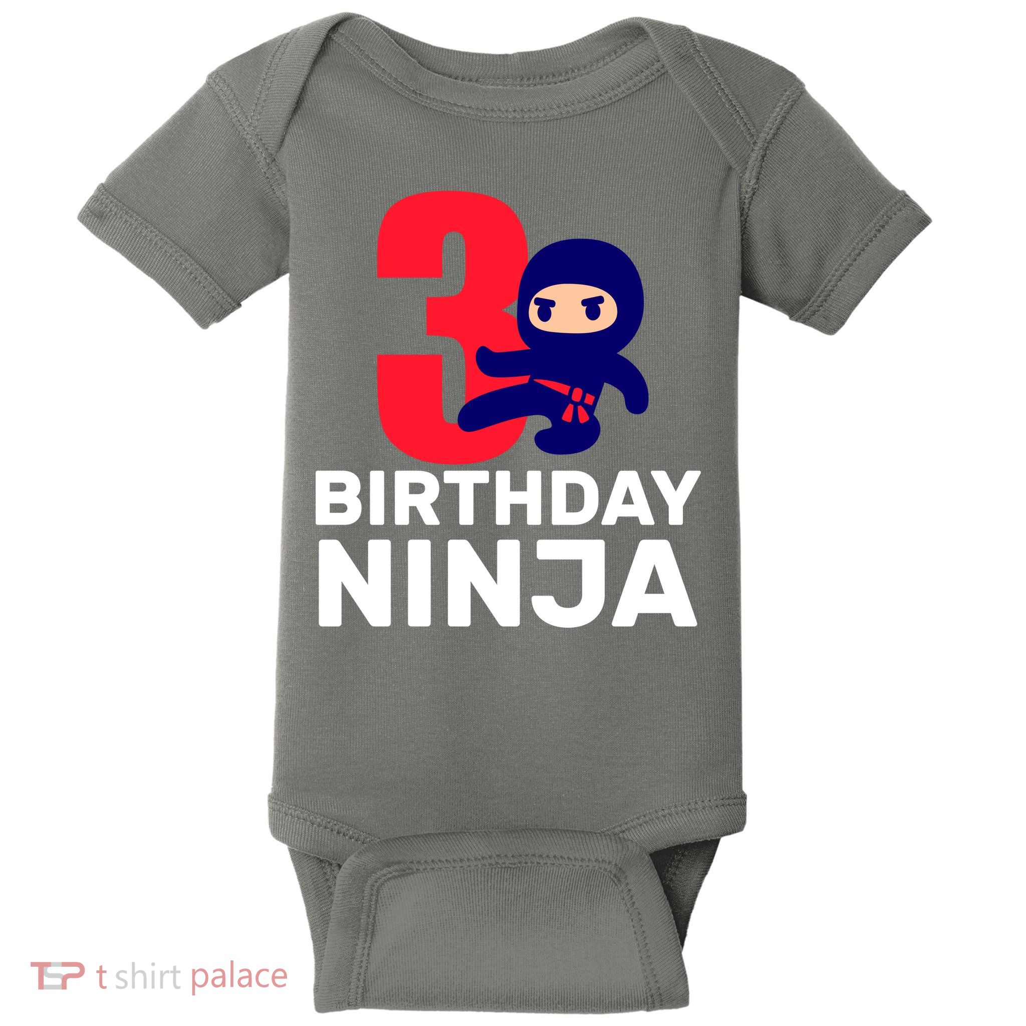 3rd Birthday Ninja  Baby Bodysuit