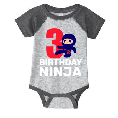 3rd Birthday Ninja  Infant Baby Jersey Bodysuit