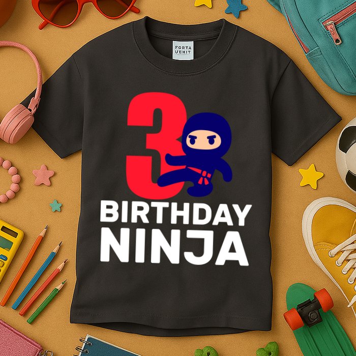 3rd Birthday Ninja  Kids T-Shirt
