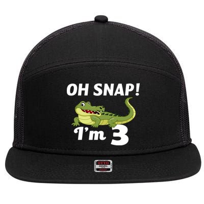 3rd Birthday Oh Snap Im 3 7 Panel Mesh Trucker Snapback Hat