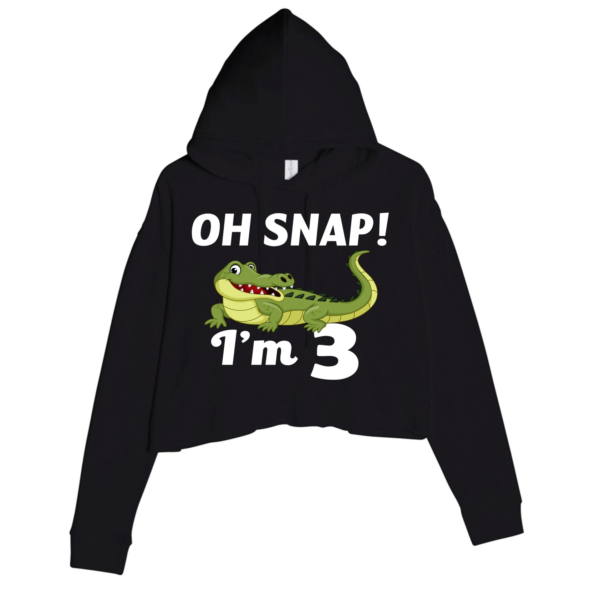 3rd Birthday Oh Snap Im 3 Crop Fleece Hoodie