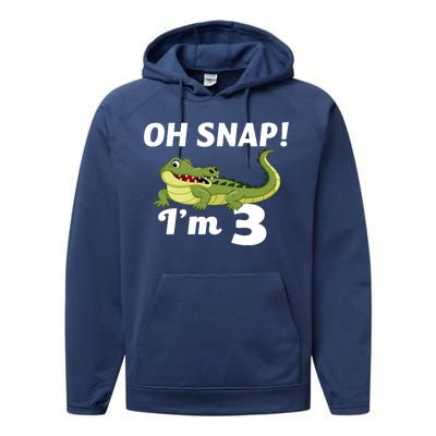 3rd Birthday Oh Snap Im 3 Performance Fleece Hoodie