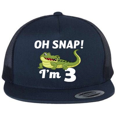 3rd Birthday Oh Snap Im 3 Flat Bill Trucker Hat