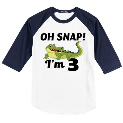 3rd Birthday Oh Snap Im 3 Baseball Sleeve Shirt