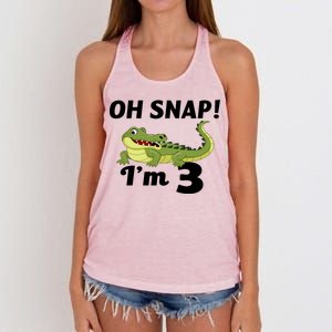 3rd Birthday Oh Snap Im 3 Women's Knotted Racerback Tank