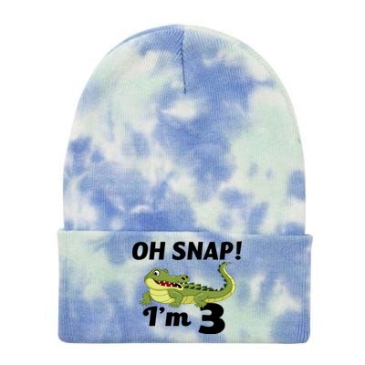 3rd Birthday Oh Snap Im 3 Tie Dye 12in Knit Beanie