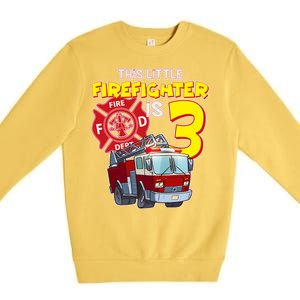 3rd Birthday This Little Firefighter Is Three Premium Crewneck Sweatshirt