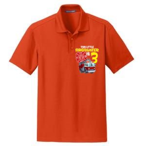 3rd Birthday This Little Firefighter Is Three Dry Zone Grid Polo