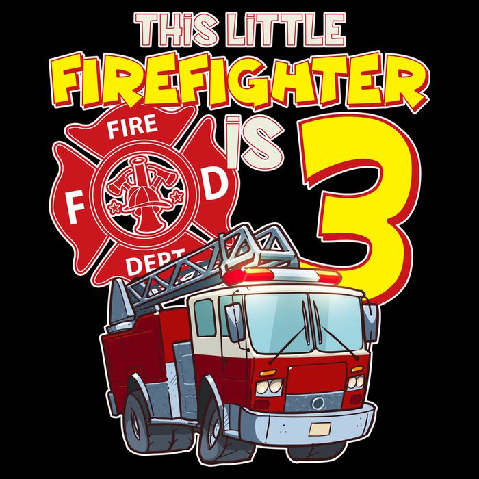 3rd Birthday This Little Firefighter Is Three Flexfit Unipanel Trucker Cap