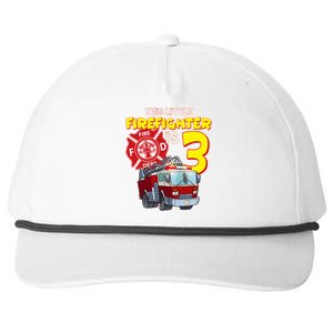 3rd Birthday This Little Firefighter Is Three Snapback Five-Panel Rope Hat