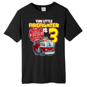 3rd Birthday This Little Firefighter Is Three Tall Fusion ChromaSoft Performance T-Shirt