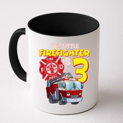 3rd Birthday This Little Firefighter Is Three Mug