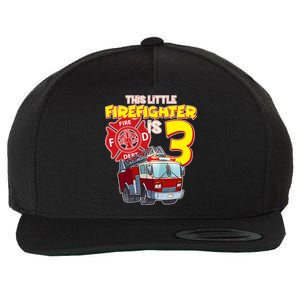 3rd Birthday This Little Firefighter Is Three Wool Snapback Cap