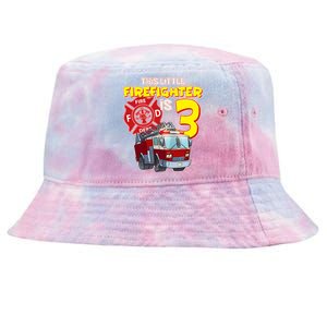 3rd Birthday This Little Firefighter Is Three Tie-Dyed Bucket Hat