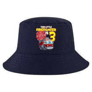 3rd Birthday This Little Firefighter Is Three Cool Comfort Performance Bucket Hat