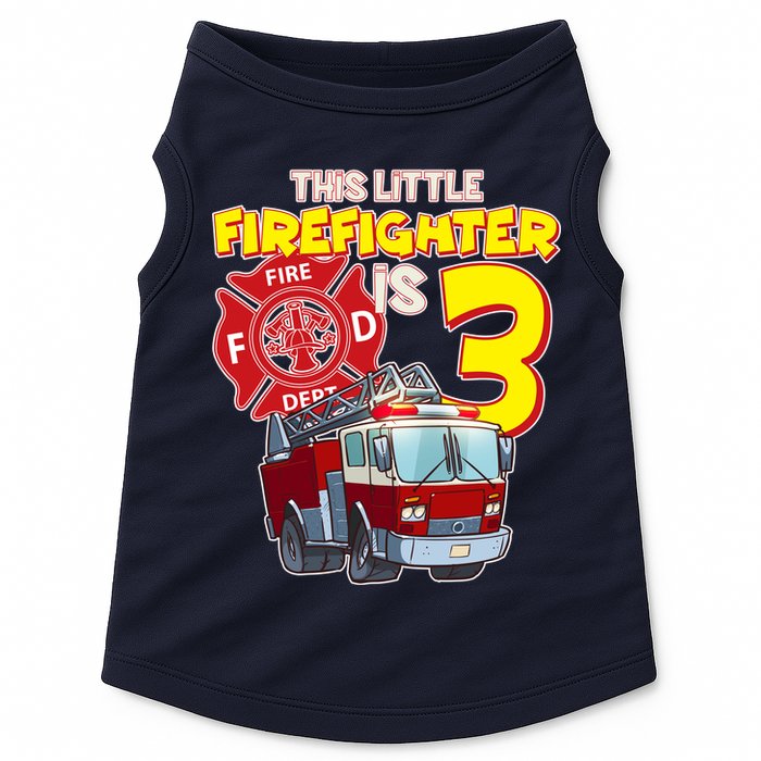 3rd Birthday This Little Firefighter Is Three Doggie Tank