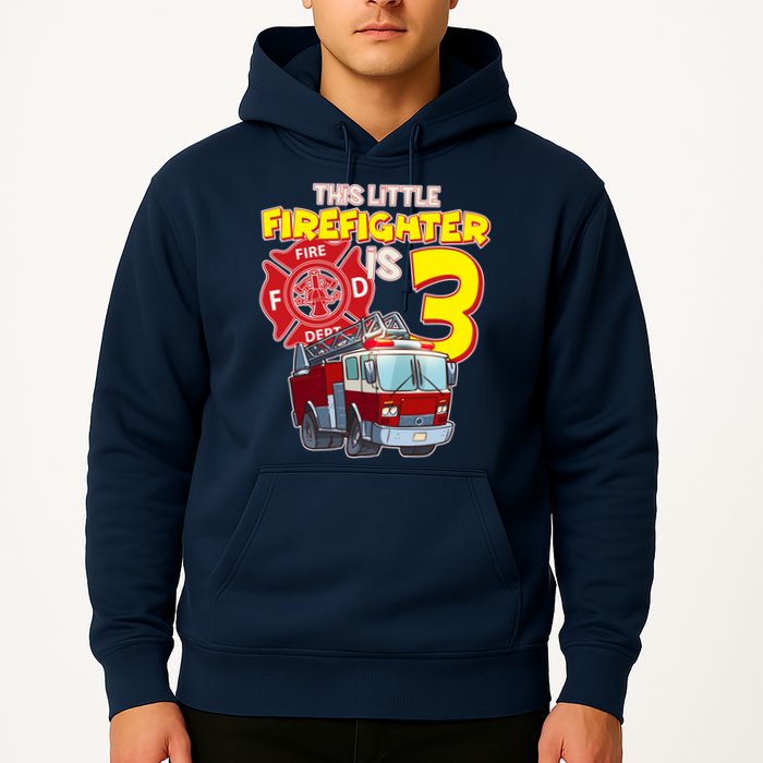 3rd Birthday This Little Firefighter Is Three Hoodie