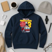 3rd Birthday This Little Firefighter Is Three Hoodie
