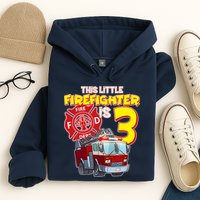 3rd Birthday This Little Firefighter Is Three Hoodie