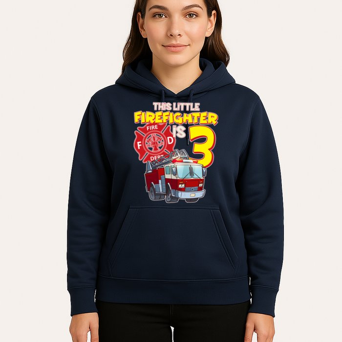 3rd Birthday This Little Firefighter Is Three Hoodie