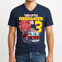 3rd Birthday This Little Firefighter Is Three V-Neck T-Shirt