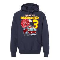 3rd Birthday This Little Firefighter Is Three Premium Hoodie