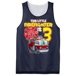 3rd Birthday This Little Firefighter Is Three Mesh Reversible Basketball Jersey Tank