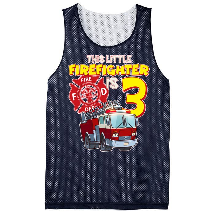 3rd Birthday This Little Firefighter Is Three Mesh Reversible Basketball Jersey Tank