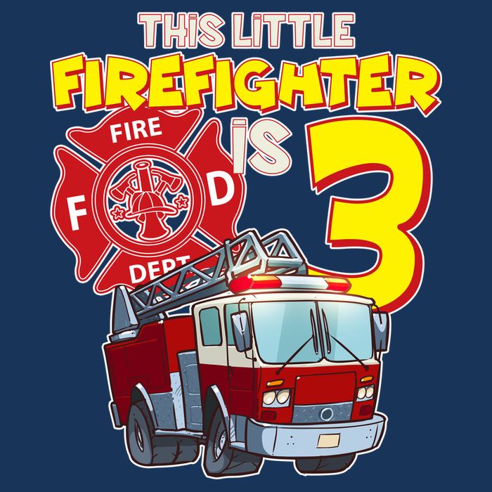 3rd Birthday This Little Firefighter Is Three Poster