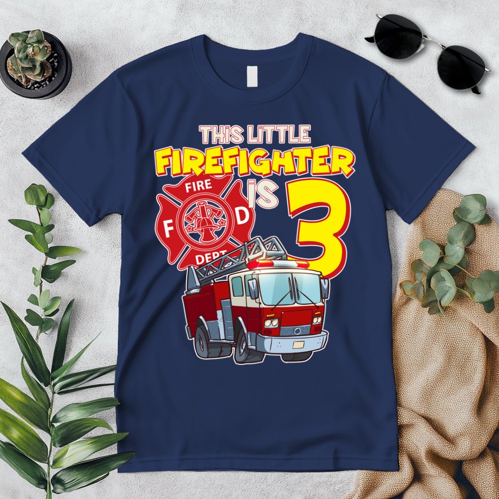 3rd Birthday This Little Firefighter Is Three Premium T-Shirt