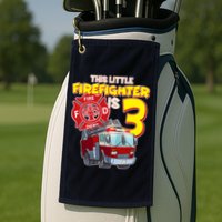 3rd Birthday This Little Firefighter Is Three Golf Towel