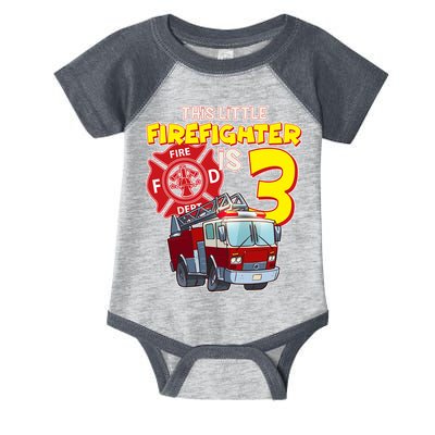 3rd Birthday This Little Firefighter Is Three Infant Baby Jersey Bodysuit