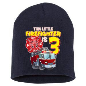 3rd Birthday This Little Firefighter Is Three Short Acrylic Beanie