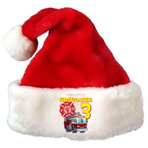 3rd Birthday This Little Firefighter Is Three Premium Christmas Santa Hat