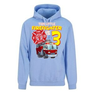 3rd Birthday This Little Firefighter Is Three Unisex Surf Hoodie