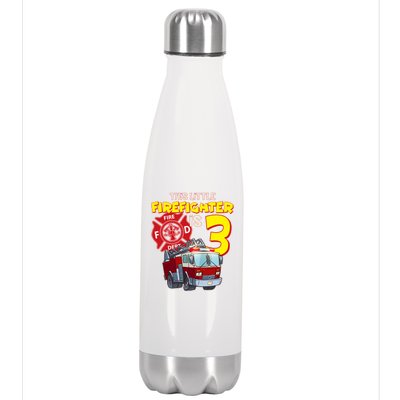 3rd Birthday This Little Firefighter Is Three Stainless Steel Insulated Water Bottle