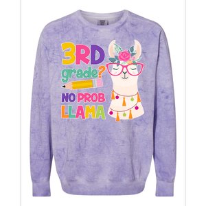 3rd Grade? No Prob Llama Colorblast Crewneck Sweatshirt