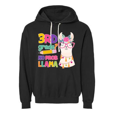 3rd Grade? No Prob Llama Garment-Dyed Fleece Hoodie