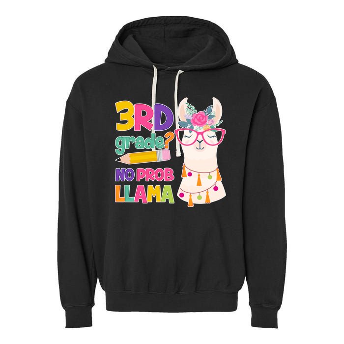 3rd Grade? No Prob Llama Garment-Dyed Fleece Hoodie