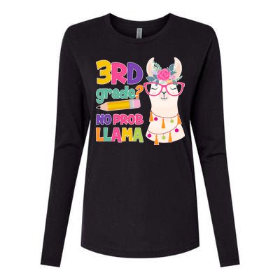 3rd Grade? No Prob Llama Womens Cotton Relaxed Long Sleeve T-Shirt