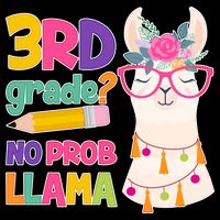 3rd Grade? No Prob Llama Flat Bill Trucker Hat